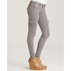 True Religion Krista Super Skinny Cargo Legging Jean in OLIVE